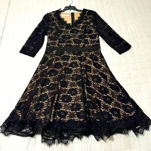 Twink Lady Pretty Black Lac Dress - Size Large